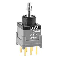 NKK Switches B23KP Process Sealed Subminiature Antistatic Toggles ON-OFF-ON .197 PDL STEM STRT PC .4VA