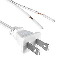 Qualtek Electronics 223053-08 No Receptacle Power Cord 18AWG 10A 1M NORTH AMER WHITE