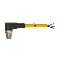 Murrelektronik 7000-12101-0140500 Connectors M12 male 90 with cable, PVC 4x0.34 ye UL/CSA 5m