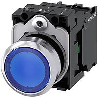 SIEMENS 3SU11560AB501BA0 Pushbutton ILLUMINATED PUSHBUTTON, MOM, BLU, FLUSH