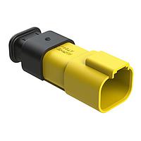 Amphenol SINE Systems AT04-4P-SR01YEL Receptacle 4 Position, Receptacle, Pin, SR01 Strain Relief (Standard Seal), Yellow Body