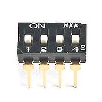 NKK Switches JS0104AP4-S DIP Switches 4 POS SLIDE DIP PC 25mA STICK-TUBE