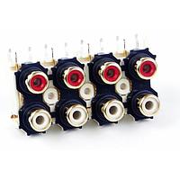 Switchcraft PJRAS4X2U01X RCA Phono Connectors 8 POS PHONO JACK/ Ro