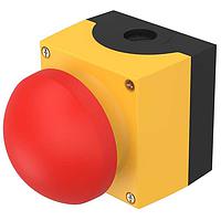EAO 45-482.2810 Maintained Palm pushbutton red with metal enclosure yellow maintained