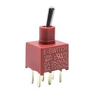 E-Switch 100AWDP1T2B4M2QE Toggle Switches 5A 120VAC/28VDC On-None-On PC Mnt