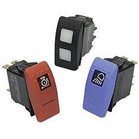 Carling Technologies VD11A60B-00000-000 Sealed Rocker Switch DPST ON-ON 28VDC, GRN LAMP QC