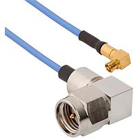 Amphenol SV Microwave FRSMPM-047-MRSMA-120 RF Cable Assemblies SMPM R/A F  SMA R/A M 12"Cable