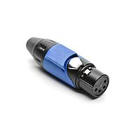 Amphenol Audio AX4FB6M-AU Cable Connectors 4P SOCKET F PLUG BLKGLD W BLU MRK SLV