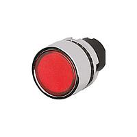 EAO 46-2231.31E0.000 Round Actuator, oe 22.3 mm, oe 29,5 mm, flush, illuminative, Red, Plastic, transparent, round, Silver, Metal, Momentary, IP65, IK03