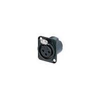NEUTRIK NC3FD-LX-B Receptacles 3P FEM BLACK/GOLD DUPLEX GRD CONTACT