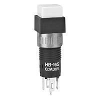 NKK Switches HB16SKW01-B Pushbutton Switches SPDT ON-ON 0.1A SQR WHITE CAP
