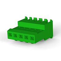 AMP Connectors - TE Connectivity 3-640623-5 Receptacle Housing FEED THRU W/O TAB 5P green tin 28 AWG