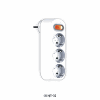 DaiHan 0395-097 Socket multiple, Swivel, 3 Hole, 1 Switch, 16A