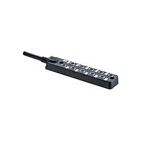 Amphenol LTW DB8-3A6CAB-SPS7B02 Power Outlet Strips M Series Sensor Connector, M8 Distribution Box, 6 Ports, 3A, 03 pins, Female Connector, Female Contact, Length 2000mm, IP67