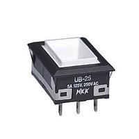 NKK Switches UB25NKG015D Pushbutton Switches LOW PROFILE PSHBTTN ILLMNTD/PC AND SLDR