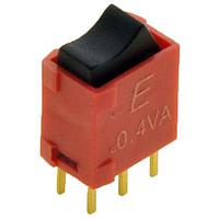 E-Switch 400UDP1R1BLKM6RE Ultraminiature Rocker Switch .4A 20VAC/DC DPDT ON-ON RA PCB IP67