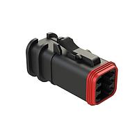 Amphenol SINE Systems AT06-6S-OMRDBLK Automotive Connectors 6 Position Overmolded Plug, Socket, Reduced Seal, Black