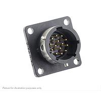 Eaton Souriau-Sunbank UTGX012D14PW Receptacles Square flange receptacle, without backshell, with 14 male PCB contacts, IP68/69K in unmated conditions, keying W