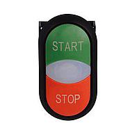 Eaton M22S-DDL-GR-GB1-GB0 Double Button NON-FLSH ILL DBL PB BLK-BZL GRN TOP RED