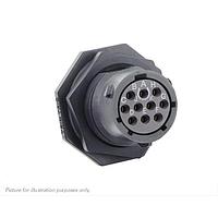 Eaton Souriau-Sunbank UTSX712D10SY32 Receptacles Jam nut receptacle & hold down clips,without backshell, with 10 female PCB contacts, IP68/69K in unmated conditions, keying Y