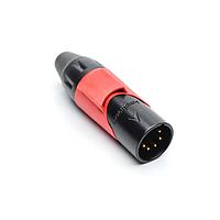 Amphenol Audio AX5MB2M-AU Cable Connectors 5P PIN M PLUG BLKGLD W RED MRK SLV