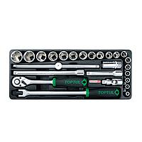 TOPTUL GCAT2506 DR. Flank Socket Set - METRIC (1/2", 25 pcs)