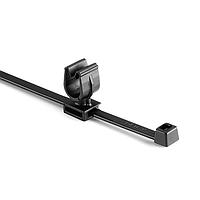 HellermannTyton 156-01814 Standard Cable Ties MOC Clip, 8 mm, Unassembled to T50R Tie, PA66HIRHSUV, Black, 1000/ctn