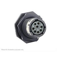 Eaton Souriau-Sunbank UTGX712D8SX Receptacles Jam nut receptacle, without backshell, with 8 female PCB contacts, IP68/69K in unmated conditions, keying X