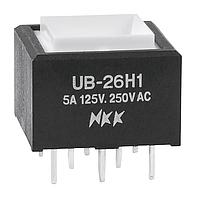 NKK Switches UB26SKW035D Sealed SQ DPDT ON-ON AMBER LED PC BODY ONLY 6A