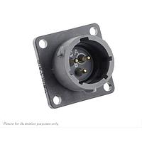 Eaton Souriau-Sunbank UTSX012D3P Receptacles Square flange receptacle, without backshell, with 3 male PCB contacts, IP68/69K in unmated conditions