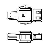 Amphenol Commercial Products CAA00HSC0102035 Cable Assembly USB2.0 4P HSC B BLU L=355MM