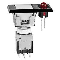 NKK Switches EB2061-B-J22AC Light Touch Switches ON(ON) WHT CAP BLACK BZL RED LED SNAP-IN