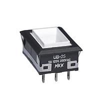 NKK Switches UB25NKW015F Pushbutton Switches RECT ON(ON) GRN LED SOLDER LUG BODY ONLY