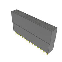 Samtec ESQ-113-33-G-D Sockets Elevated Socket Strip, 0.100" Pitch