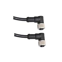 Amphenol LTW MSAP04FR-SAPFR-SB001 Sensor Cables / Actuator Cables M12 Circular Metric Connector, A Code, Plastic, 4A, 04 pins, Female Connector, Female Contact, Right Angle-to-Right Angle, Screw Thread, Overmolded Double Ended, Length 1000mm, IP68 / IP69K