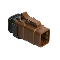 Amphenol SINE Systems ATM06-6S-SR01BN Connectors 6 Position, Plug, Socket, Strain Relief, Brown Body
