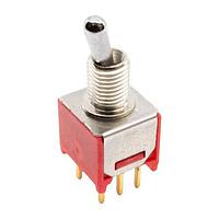 E-Switch 200MDP3T2B1M2RE Toggle Switches 3A 120VAC / 28VDC On-Off-On PC Mnt. Hardware Not Included