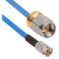 Amphenol SV Microwave FQSMPM-085-MSLPSMA-060 RF Cable Assemblies SMPM F QB to SMA Low Profile M 6"Cable