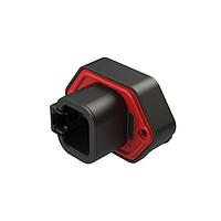 Amphenol SINE Systems ATP13-4P-BM02BLK 4-Way 4Pos 90deg PCB Flng Mnt Rcpt Gold potted