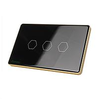 HUNONIC HN03SCD WiFi Touch Switch 3 Rectangular Button (Black)