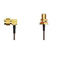 GCT (Global Connector Technology) CABLE 252 RF-0200-A-1 RF Cable Assemblies SMA RA Plug2RPSMA STRJck Rvrs plrty (RP) R Mt IP67/IP68 , 3 GHz,200mm RG178 Brwn