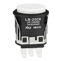 NKK Switches LB25CKW01-B Standard Switches DPDT ON (ON) SILVER CONTACTS