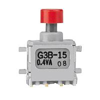 NKK Switches G3B15AH-R-XC Pushbutton Switches SPDT ON-(ON) R/A RED
