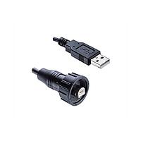Amphenol LTW UB20FL-NAML-SA002 USB Type B USB, Type B 2.0, Plastic, 1.5A, Female Connector, Straight-to-Straight, Screw Thread, Overmolded Double Ended, Length 2000mm, IP67