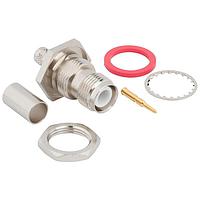 Amphenol RF 122415RP Connectors RF Connector RP-TNC Straight Crimp Jack RG-8X Times LMR-240 Bulkhead Rear Mount 50 Ohm