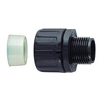 HellermannTyton 166-90118 Cable Protection HelaGuard Non-Metallic IP68 Fitting, Straight, 0.38" NPT Thread, 0.38" Dia, PA66, Black, 10/pkg