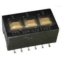 CTS Electronic Components 204-123ST DIP Switches 3 switch sections SPDT