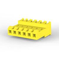 AMP Connectors - TE Connectivity 3-640600-6 Receptacle Housing FEED THRU WO TAB 6P L.R. yellow 20 AWG