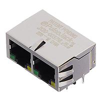 Pulse Electronics JX80-0037NL Modular 1X2 TAB DOWN W/LED'S ETHERNET (NON PoE)