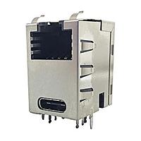 Amphenol Commercial Products RJE4E1881401 Hybrid Cat5e Over USB C With Shield with LED